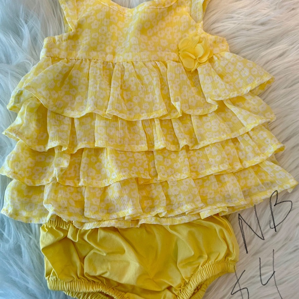 Yellow Ruffled Baby Dress Set